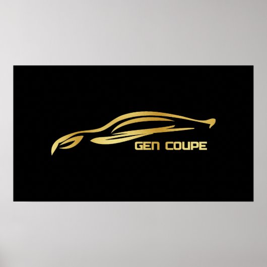 Poster Logo Genesis Coupe Gold Silhouette (Devant)