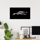 Poster Logo Genesis Coupe White Silhouette (Bureau à domicile)