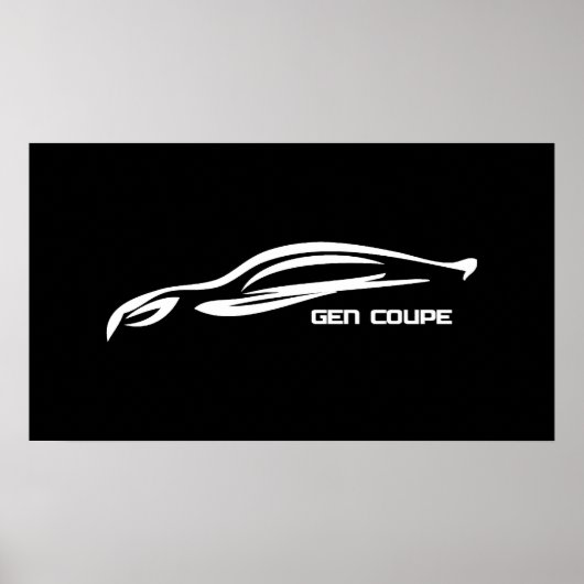 Poster Logo Genesis Coupe White Silhouette (Devant)