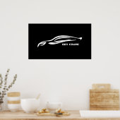 Poster Logo Genesis Coupe White Silhouette (Cuisine)