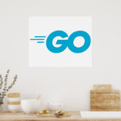 Poster Logo Golang (langage de programmation Go) (Cuisine)