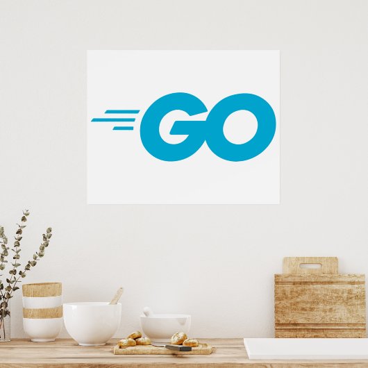 Poster Logo Golang (langage de programmation Go) (Cuisine)