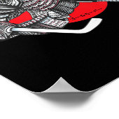 Poster Logo graphique dim Red Sun du gardien de hockey (Coin)