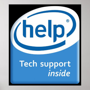 Poster Logo Intel® Parody - Support technique informatiqu