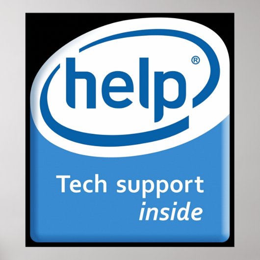 Poster Logo Intel® Parody - Support technique informatiqu (Devant)