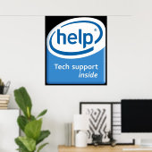 Poster Logo Intel® Parody - Support technique informatiqu (Bureau à domicile)