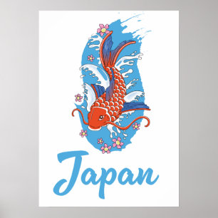 Poster Logo Japon Pêche