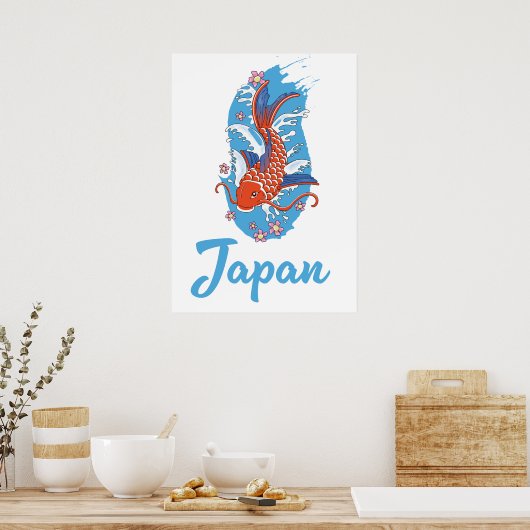 Poster Logo Japon Pêche (Cuisine)
