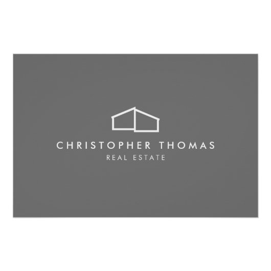 Poster Logo Modern Home Realtor Grey Téléchargement (Devant)