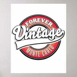 Poster logo Monte Carlo vintage pour toujours