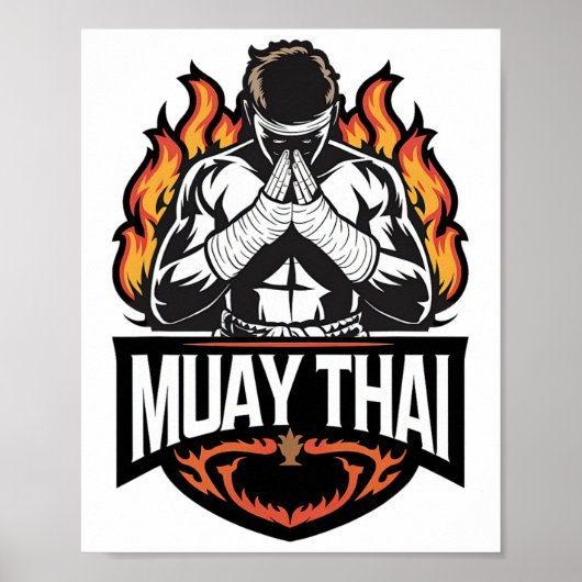 Poster Logo Muay Thai - Thai Boxer Fighter (Devant)