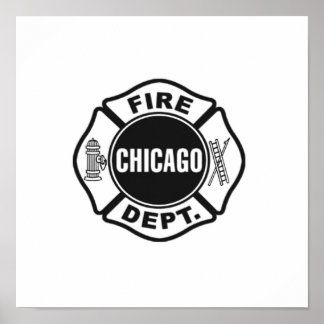 Poster Logo noir du service incendie de Chicago