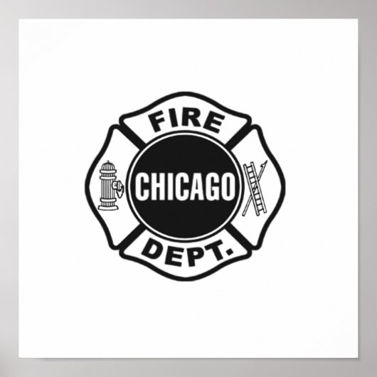 Poster Logo noir du service incendie de Chicago (Devant)