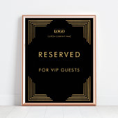 Poster Logo noir et or VIP Événement Réservé Panneau de t