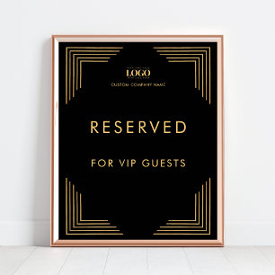 Poster Logo noir et or VIP Événement Réservé Panneau de t