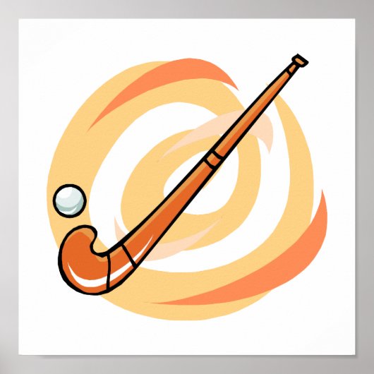 Poster Logo orange de hockey sur gazon (Devant)