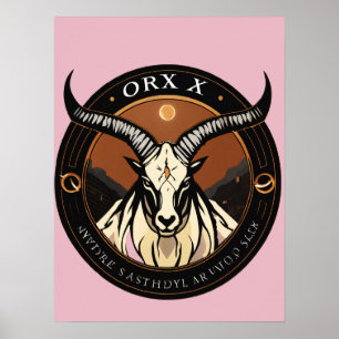 Poster Logo Oryx – Silhouette élégante d'antilope