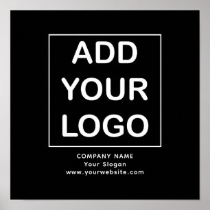 Poster Logo personnalisé Black and White Business Company