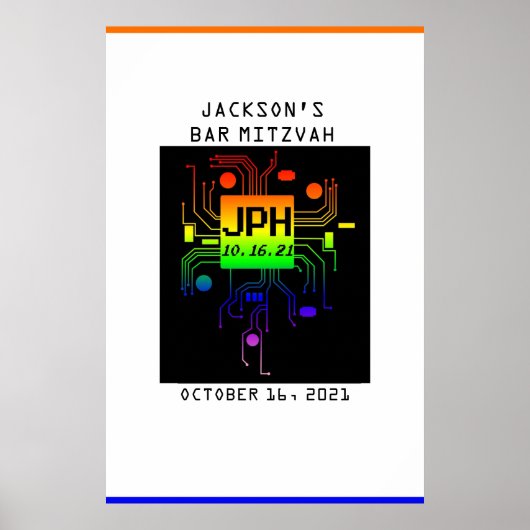 Poster Logo personnalisé de l'événement Bar Mitzvah (Devant)