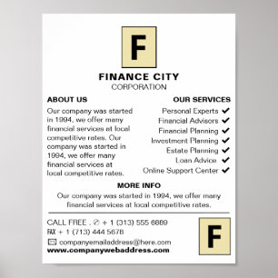Poster Logo personnalisé, publicité commerciale et financ