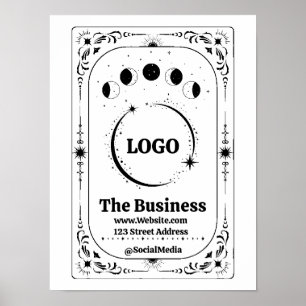 Poster Logo personnalisé Tarot Céleste Zodiaque Yoga Spa