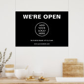 Poster Logo Plain Entreprise Entreprise Nous sommes ouver (Cuisine)