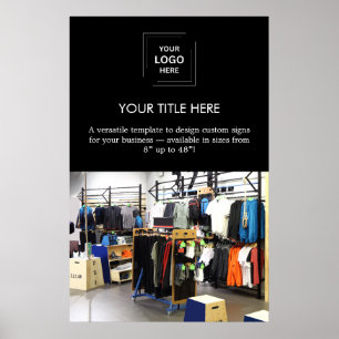 Poster Logo professionnel noir promotionnel