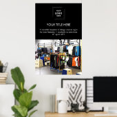 Poster Logo professionnel noir promotionnel (Bureau à domicile)