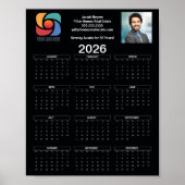 Poster Logo professionnel personnalisé Black 2026 Calendr (Devant)