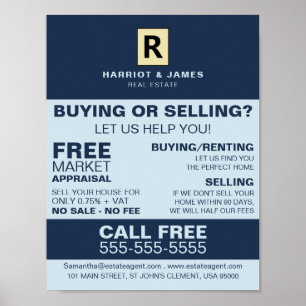 Poster Logo, Réaliseur, Agent immobilier