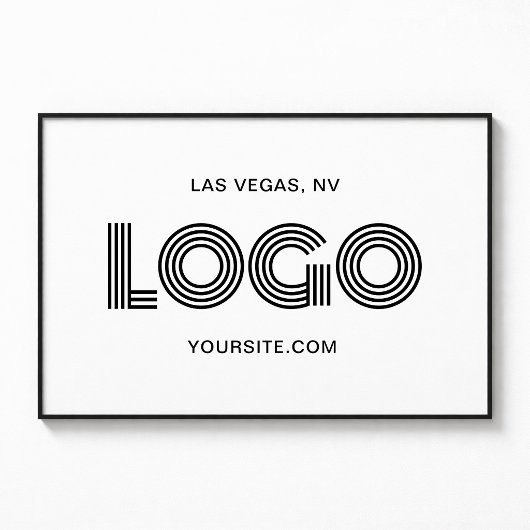 Poster Logo Rectangulaire Moderne Noir