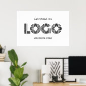Poster Logo Rectangulaire Moderne Noir (Bureau à domicile)