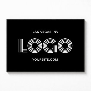 Poster Logo rectangulaire moderne noir et blanc