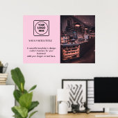 Poster Logo Rose Pâle | Marque Promotionnelle Moderne (Bureau à domicile)
