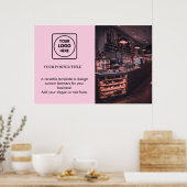 Poster Logo Rose Pâle | Marque Promotionnelle Moderne (Cuisine)