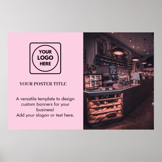 Poster Logo Rose Pâle | Marque Promotionnelle Moderne (Devant)