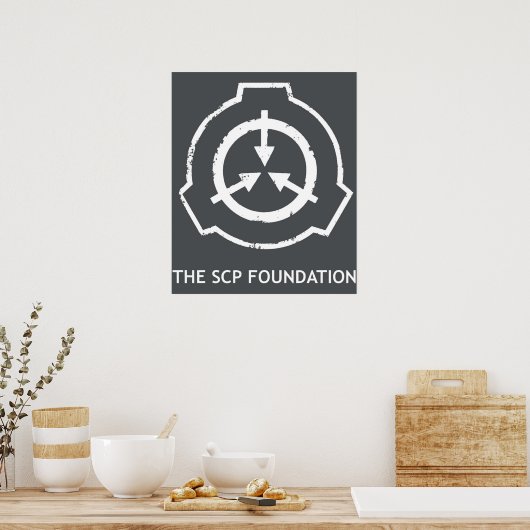 Poster Logo SCP Foundation blanc Secure Contain Protect (Cuisine)