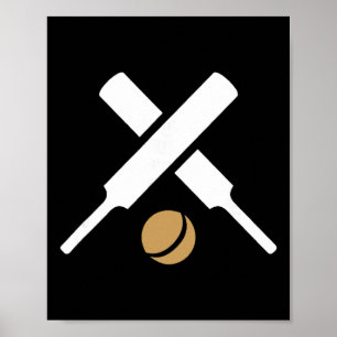 Poster Logo silhouette du sport de cricket 