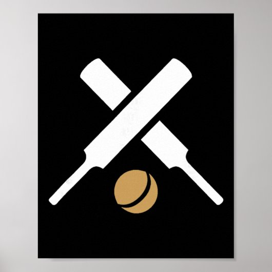 Poster Logo silhouette du sport de cricket (Devant)