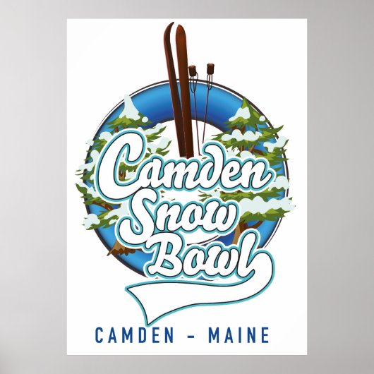 Poster logo ski de Camden Snow Bowl. (Devant)