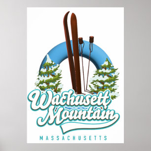 Poster Logo ski de la montagne Wachusett Massachusetts