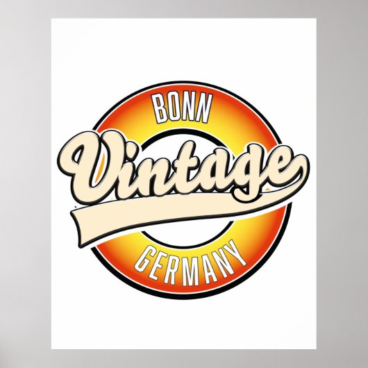 Poster logo style vintage Bonn (Devant)