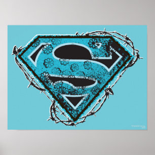 Poster Logo Supergirl Barbed Wire and Flowers