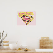 Poster Logo Supergirl Grunge Rose (Cuisine)
