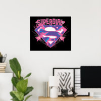 Logo Supergirl grunge rose et violet