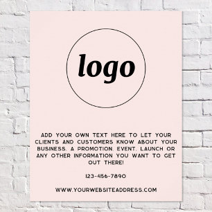 Poster Logo Texte promotionnel Business Blush Pink