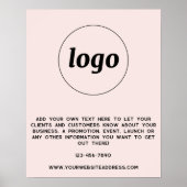 Poster Logo Texte promotionnel Business Blush Pink (Devant)