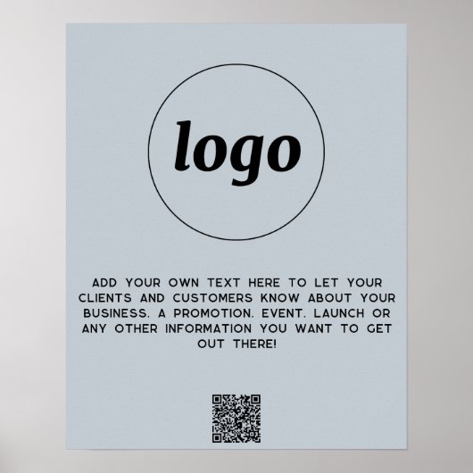 Poster Logo Texte QR Code promotionnel Business Powder Bl (Devant)