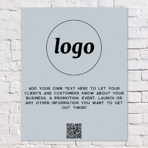 Poster Logo Texte QR Code promotionnel Business Powder Bl