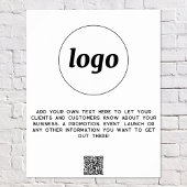 Poster Logo Texte QR Code promotionnel Entreprise